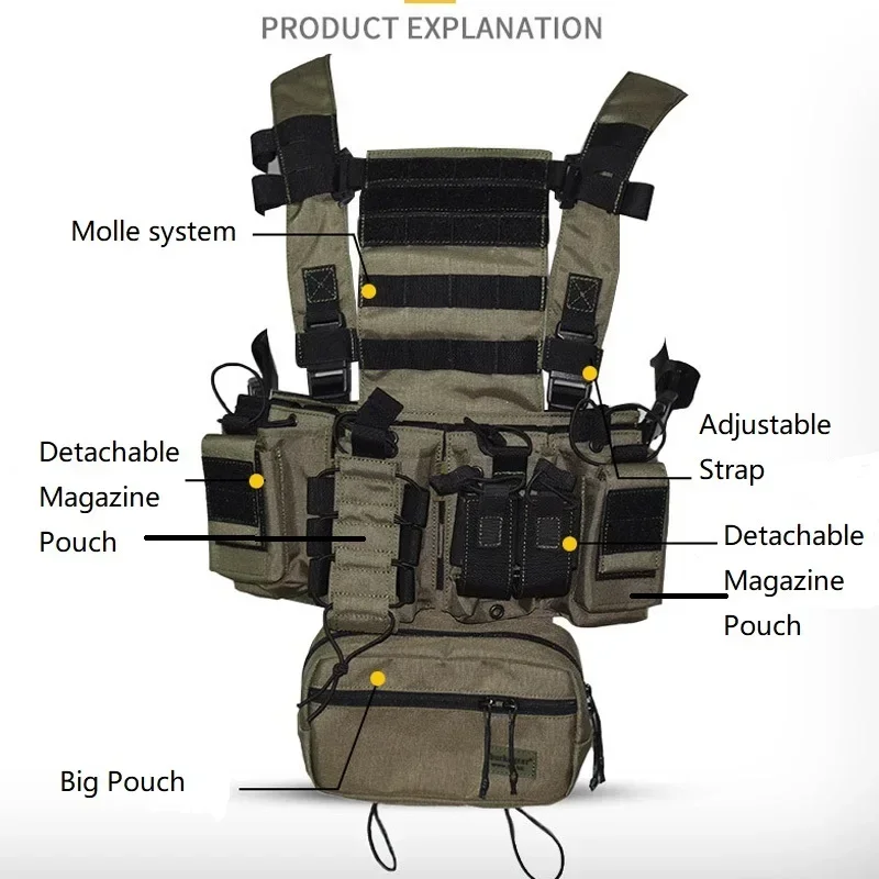 Crossfit Gear For Men - D3CR Chest Rig Vest Multicam Black