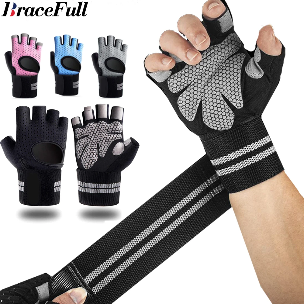 Crossfit Equipment - 1Pair Half Finger Gym Fitness Gloves