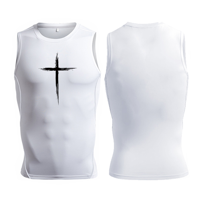 Cross Print Sleeveless Compres - đánh giá và giá Crossfit Gym
