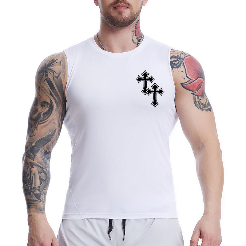 Cross Print Sleeveless Compres - đánh giá và giá Crossfit Gym